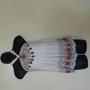 White Embroidered Halter Top